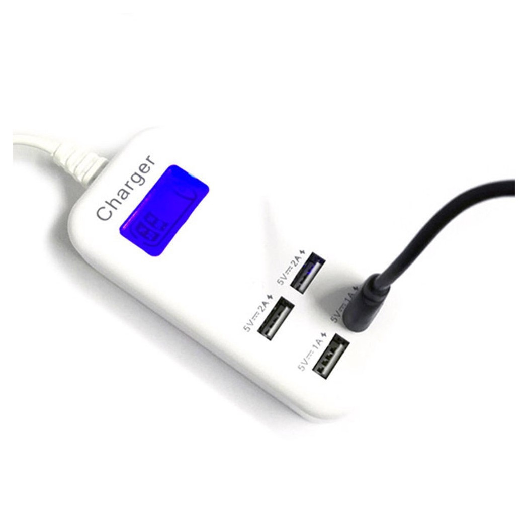 foto del prodotto trade shop hub usb 4 porte 6a con display led per controllo ricarica batteria 