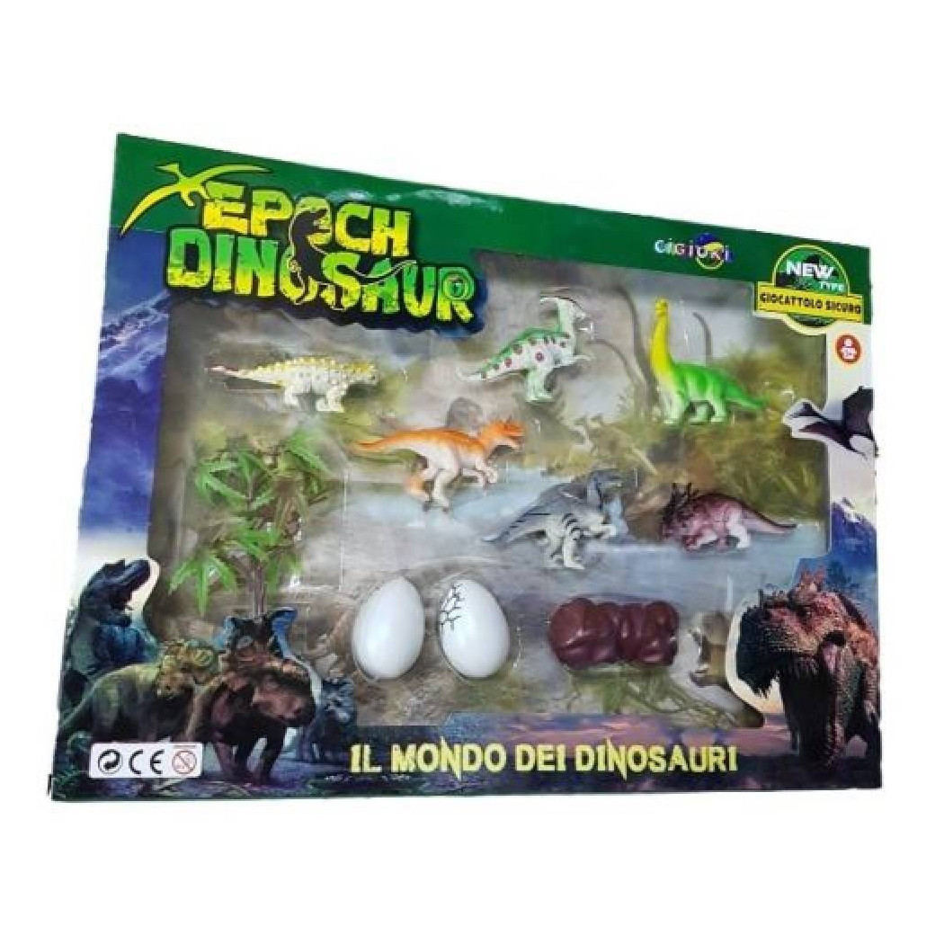 foto del prodotto trade shop il mondo dei dinosauri set gioco giocattolo per bambini rivivi mondo preistorico 