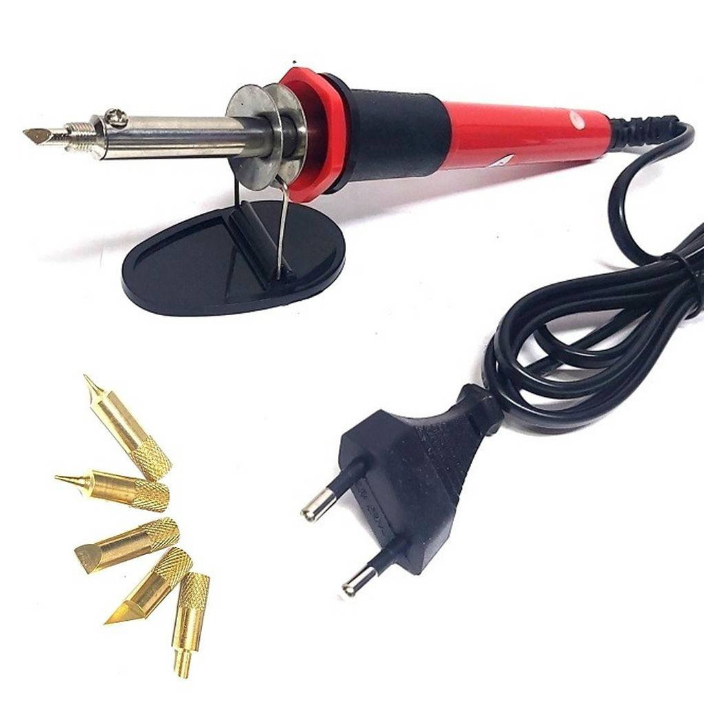 foto del prodotto trade shop incisore elettrico 30 w incisione scritte legno sughero saldatore 5 punte stilo 