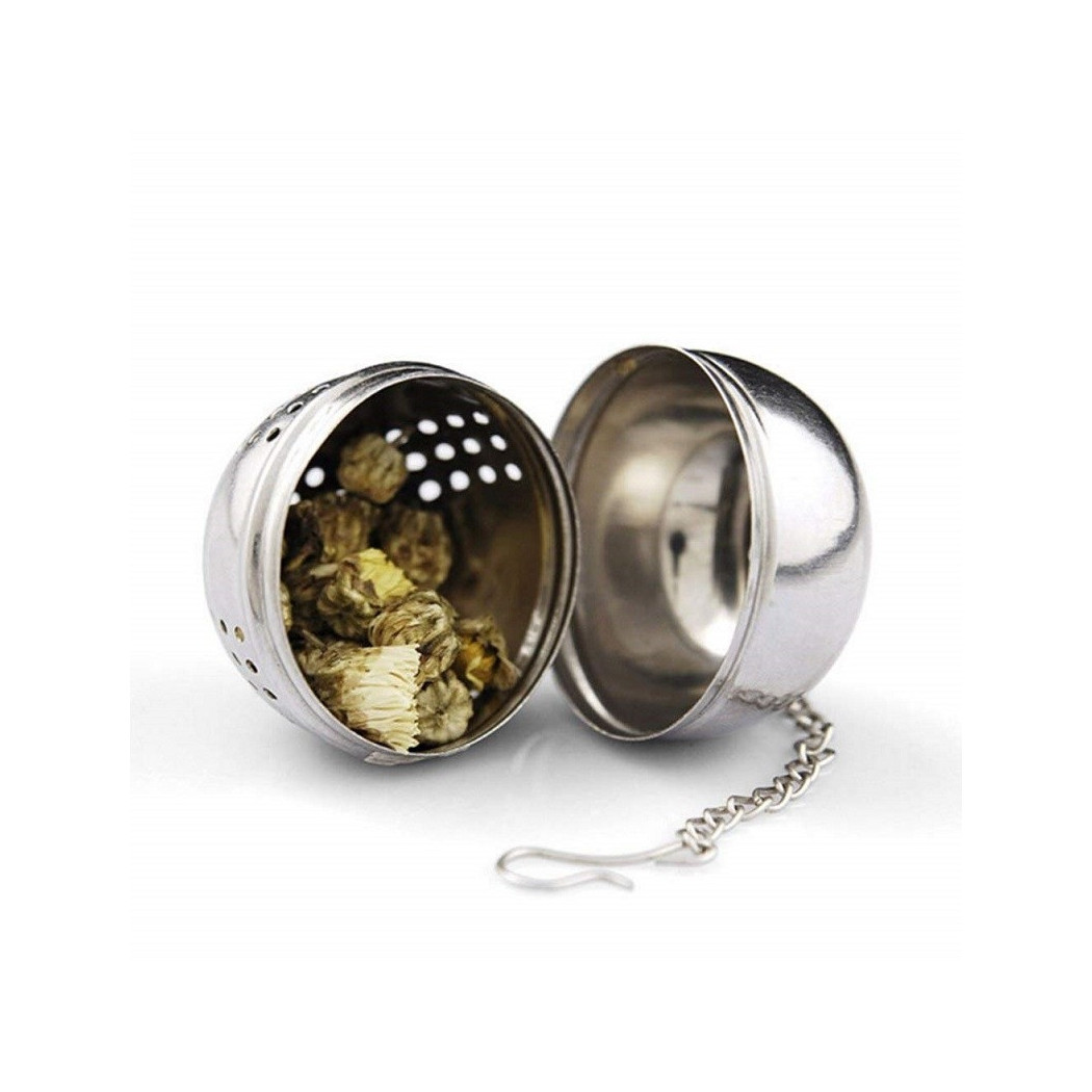 foto del prodotto trade shop infusore colino da te 39 tisane camomilla in metallo forma sferica filtro per tea 