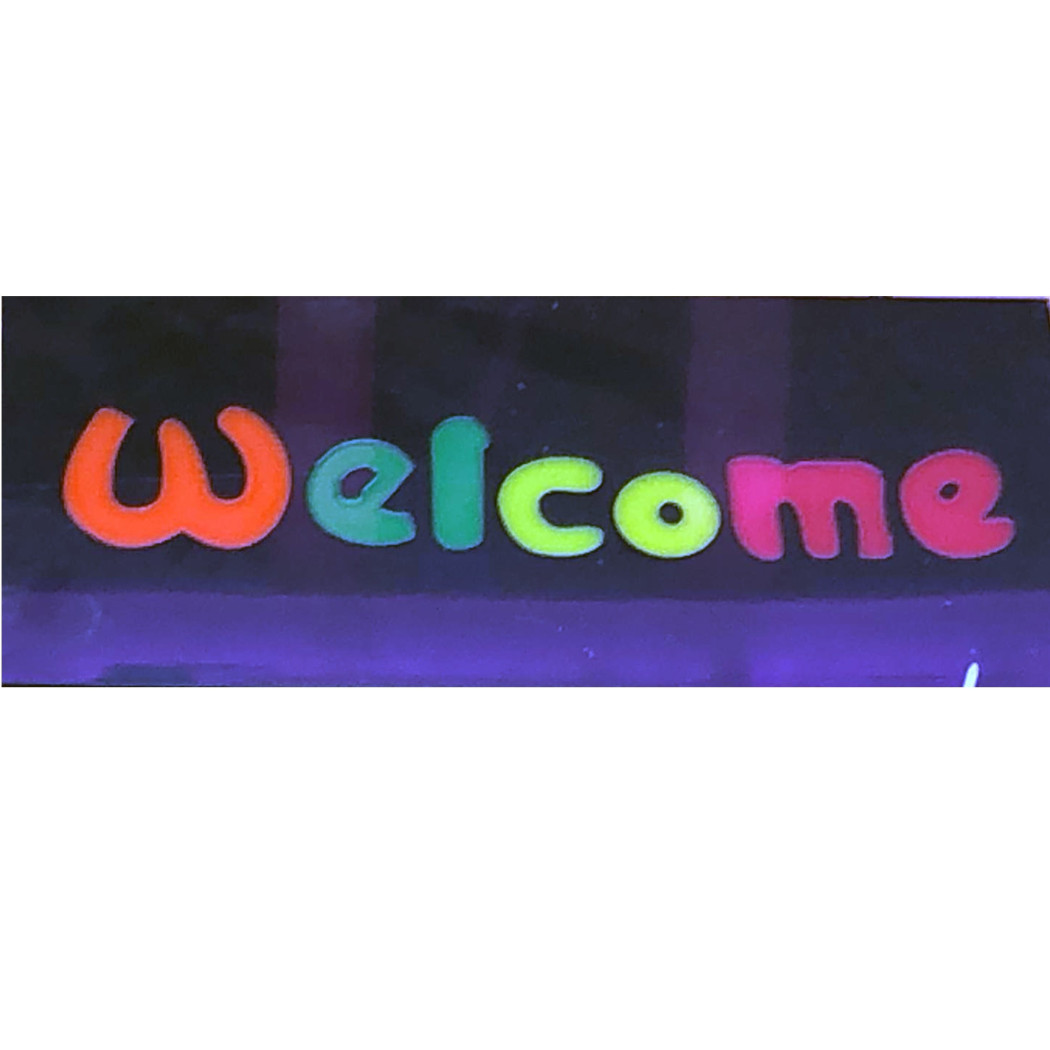 foto del prodotto trade shop insegna luminosa a led con logo scritta welcome per locali attivit commerciali 