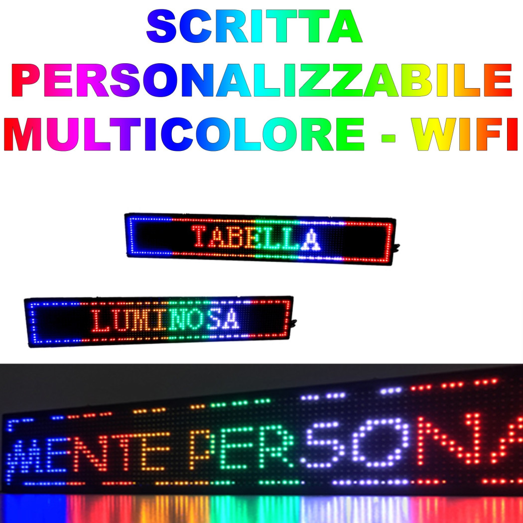 foto del prodotto trade shop insegna luminosa a led scritta personalizzata scorrevole tabella 100 x 20 cm 