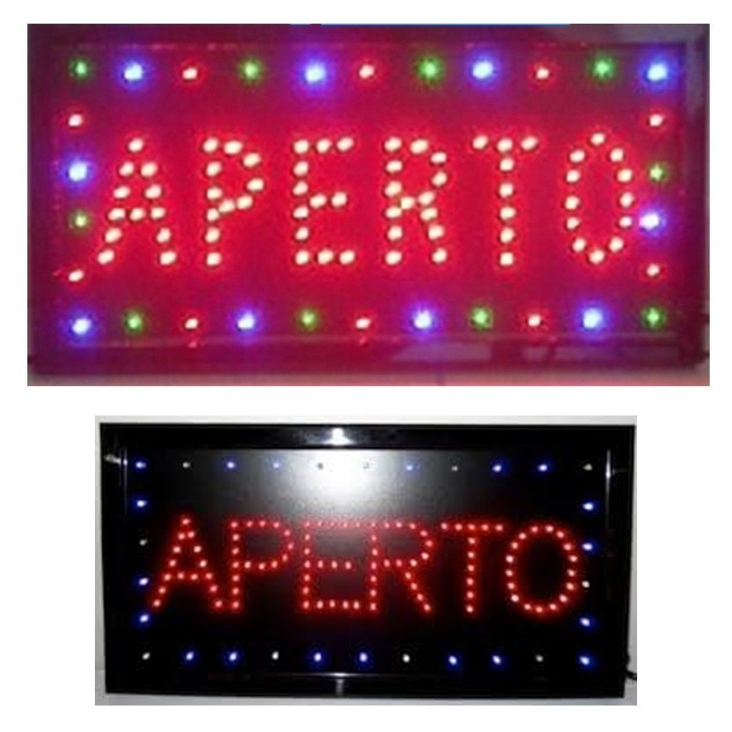 foto del prodotto trade shop insegna luminosa insegne luminose a led con scritta aperto per locali commercial 