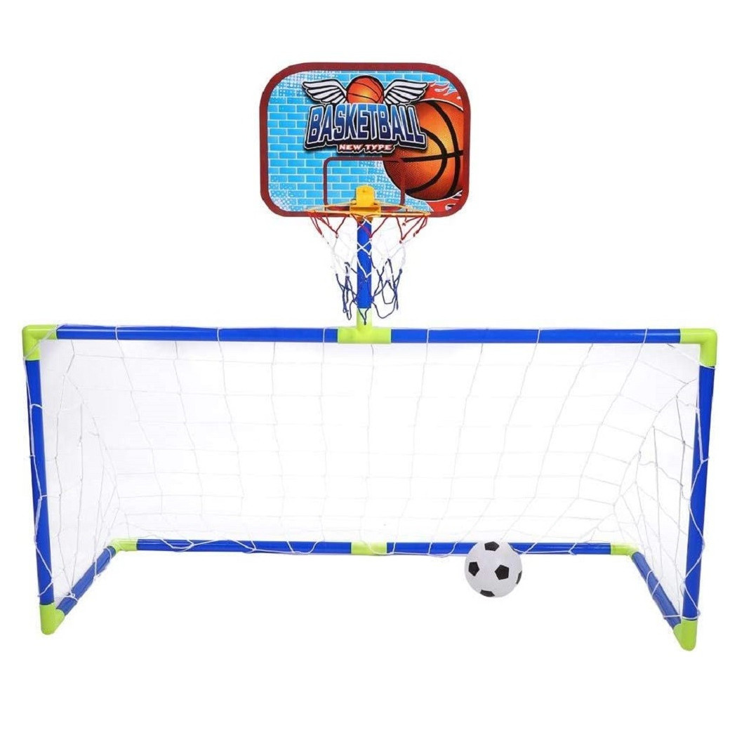foto del prodotto trade shop insieme sport di pallacanestro calcio pieghevole portatile bambini pompa regalo 