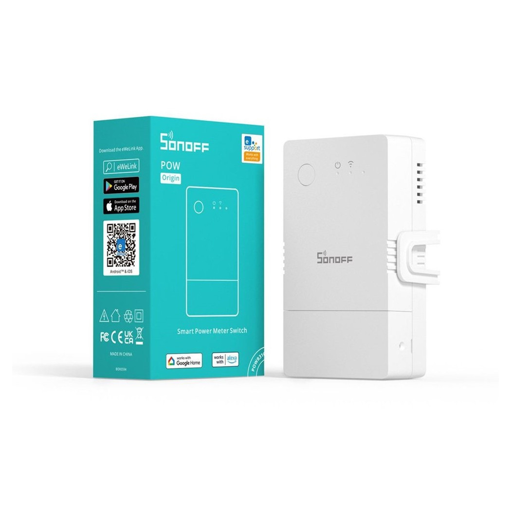 foto del prodotto trade shop interruttore intelligente misuratore di consumo wifi smart switch sonoff powr316 
