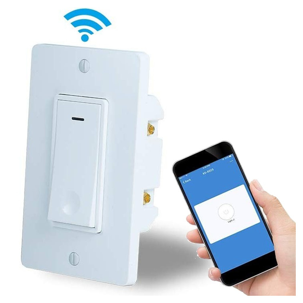foto del prodotto trade shop interruttore luci smart wifi compatibile con alexa google ifttt controllo vocale 