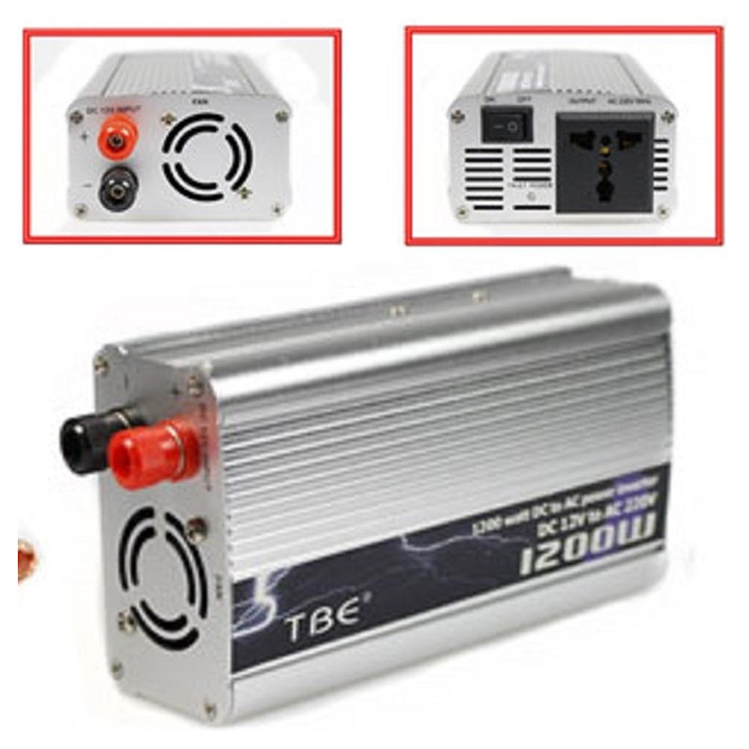 foto del prodotto trade shop inverter potenza 1200 watt effettivi convertitore da 12v a 220v trasformatore 