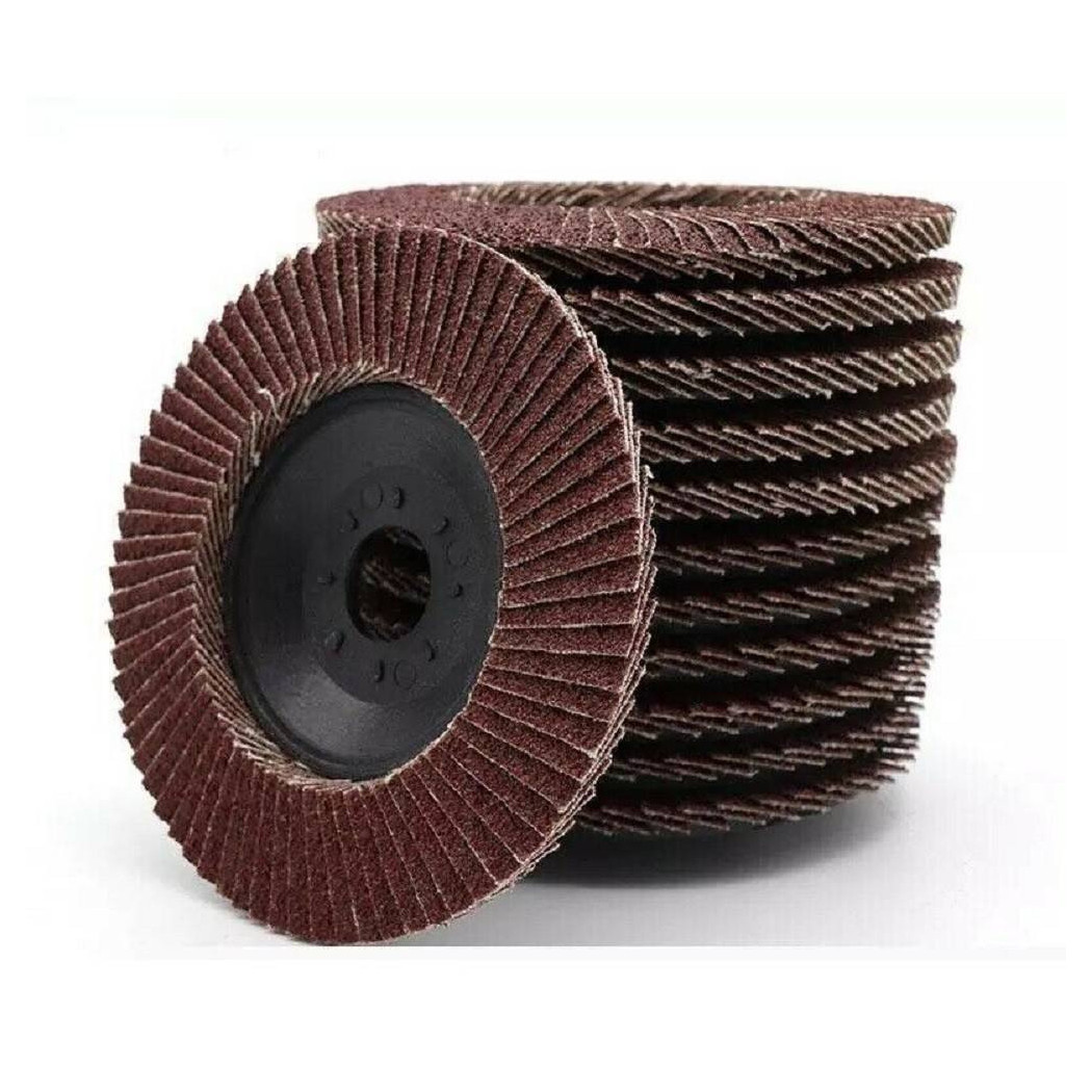 foto del prodotto trade shop kit 10 pz disco abrasivo lamellare per smerigliatrice 125 mm grana 100 