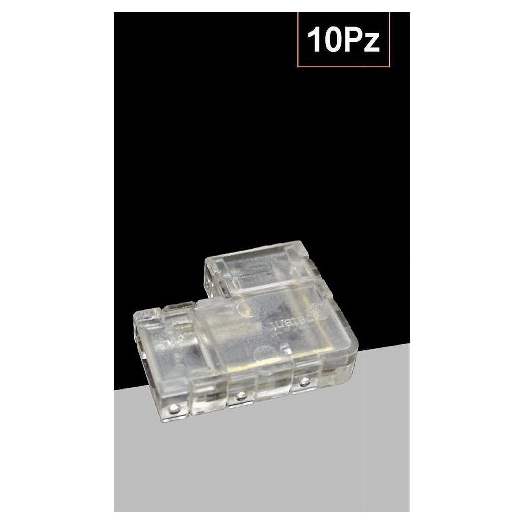 foto del prodotto trade shop kit 10pz connettore trasparente angolare per striscia strip led 2pin 8mm cn8mm l 
