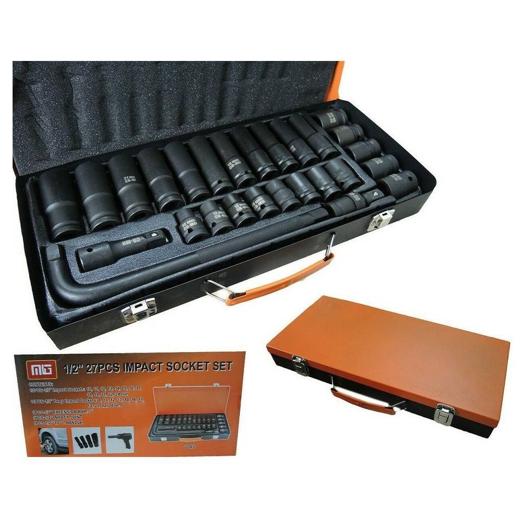 foto del prodotto trade shop kit 27 bussole boccole adattatore rinforzate per avvitatore pneumatico da 1 2 