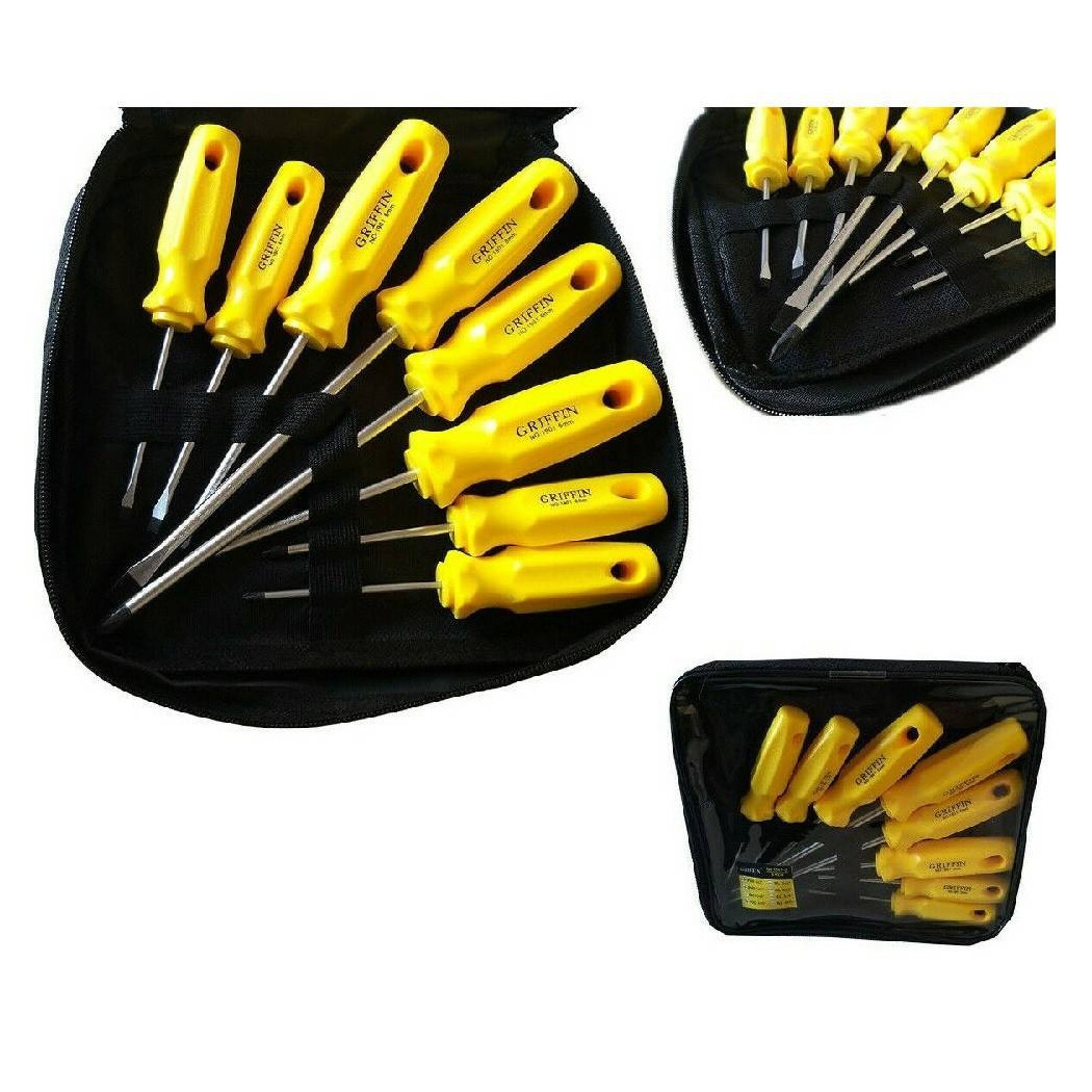 foto del prodotto trade shop kit 8 cacciaviti a taglio croce cromo vanadio giraviti con punta magnetica 
