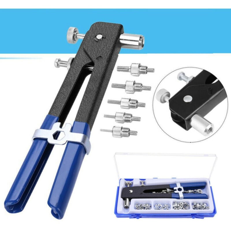 foto del prodotto trade shop kit 86 pz rivettatrice per inserti rivetti filettati filetti m3 m4 m5 m6 m8 