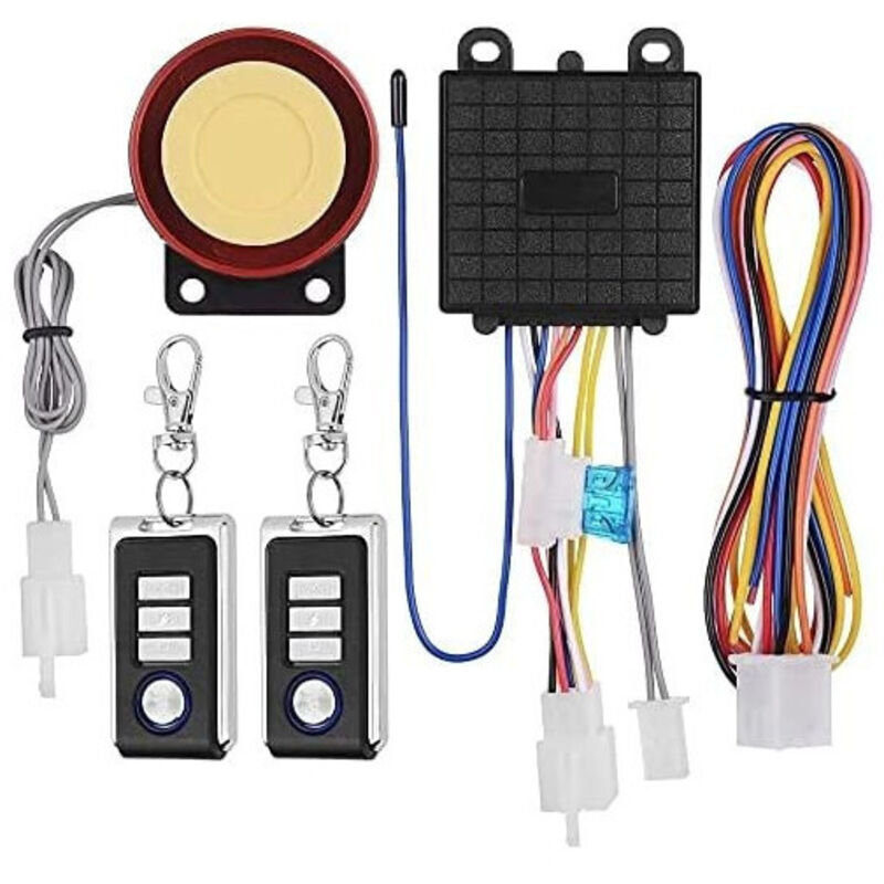 foto del prodotto trade shop kit antifurto allarme per moto universale con sirena da 125db code telecomando 