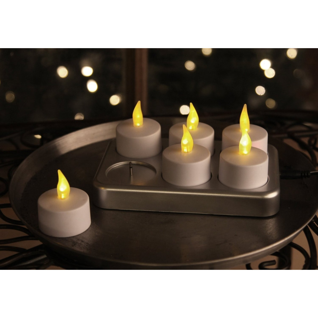 foto del prodotto trade shop kit candele candeline a led fiamma tremolante lumini con batterie incluse calda 6 pezzi 