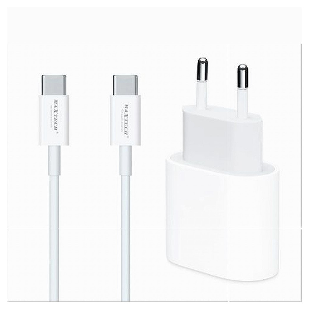foto del prodotto trade shop kit caricabatteria caricatore cavo 1 mt type c pd 20 watt 3a smartphone ca s053 