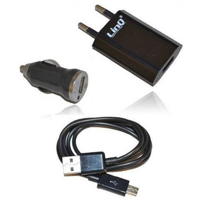 foto del prodotto trade shop kit caricabatterie 3in1 per casa auto usb cellulari smartphone micro usb tc301s 