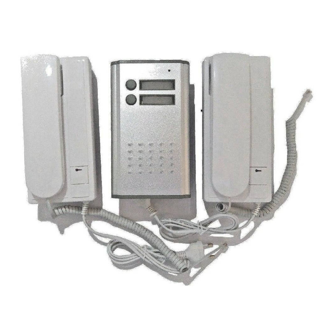 foto del prodotto trade shop kit citofono bifamiliare apriporta cancello 4 fili due cornette 