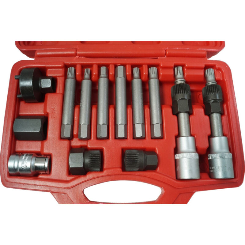foto del prodotto trade shop kit di chiavi per smontaggio puleggia e alternatore motore auto 13 pezzi 