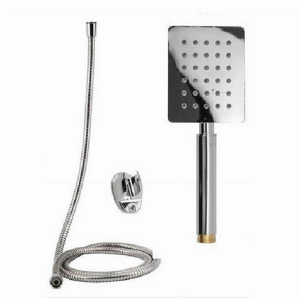 foto del prodotto trade shop kit doccetta doccino soffione bagno doccia rettangolare laccio 1,8mt 69336 staffa 