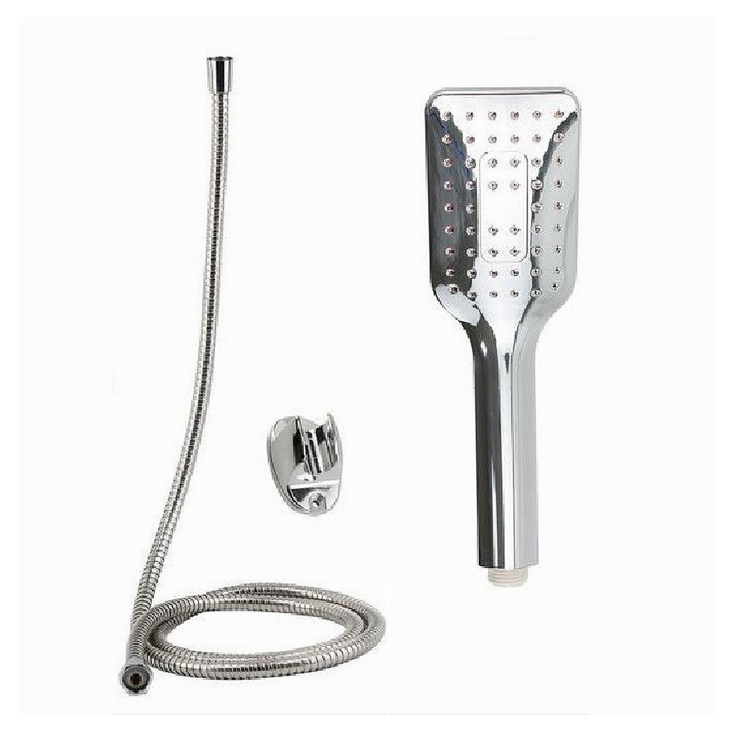 foto del prodotto trade shop kit doccetta doccino soffione rettangolare doccia bagno 59231 laccio 1,8mt staffa 