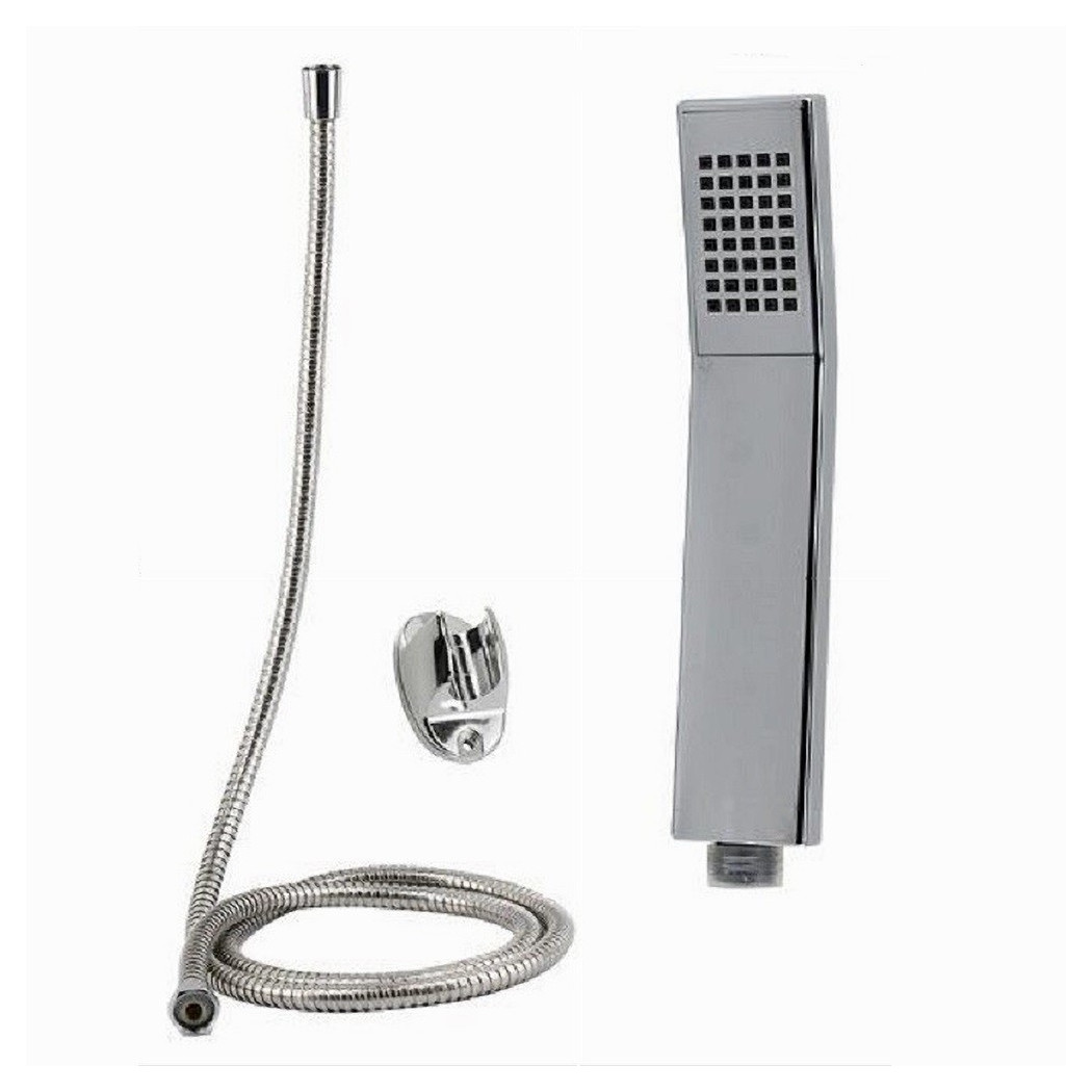 foto del prodotto trade shop kit doccetta doccino soffione rettangolare doccia bagno 69088 laccio 1,8mt staffa 