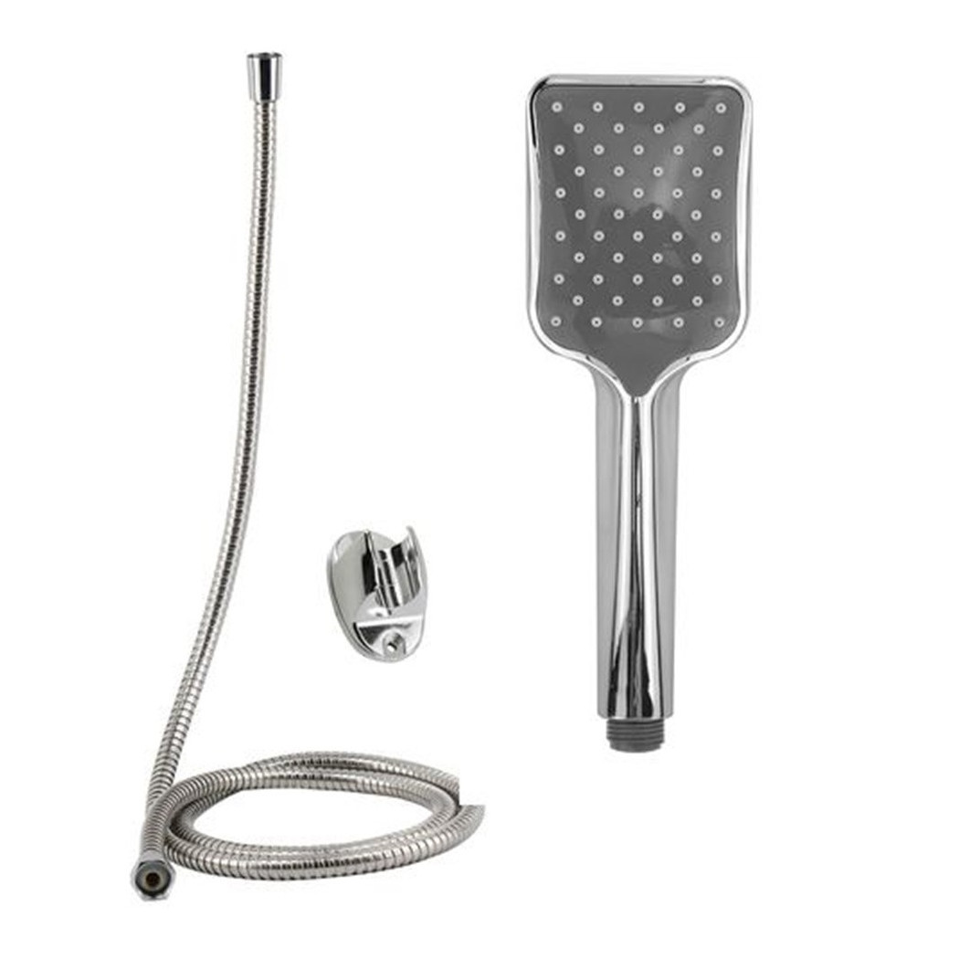 foto del prodotto trade shop kit doccetta doccino soffione rettangolare doccia bagno con laccio 1,8mt staffa 69314 