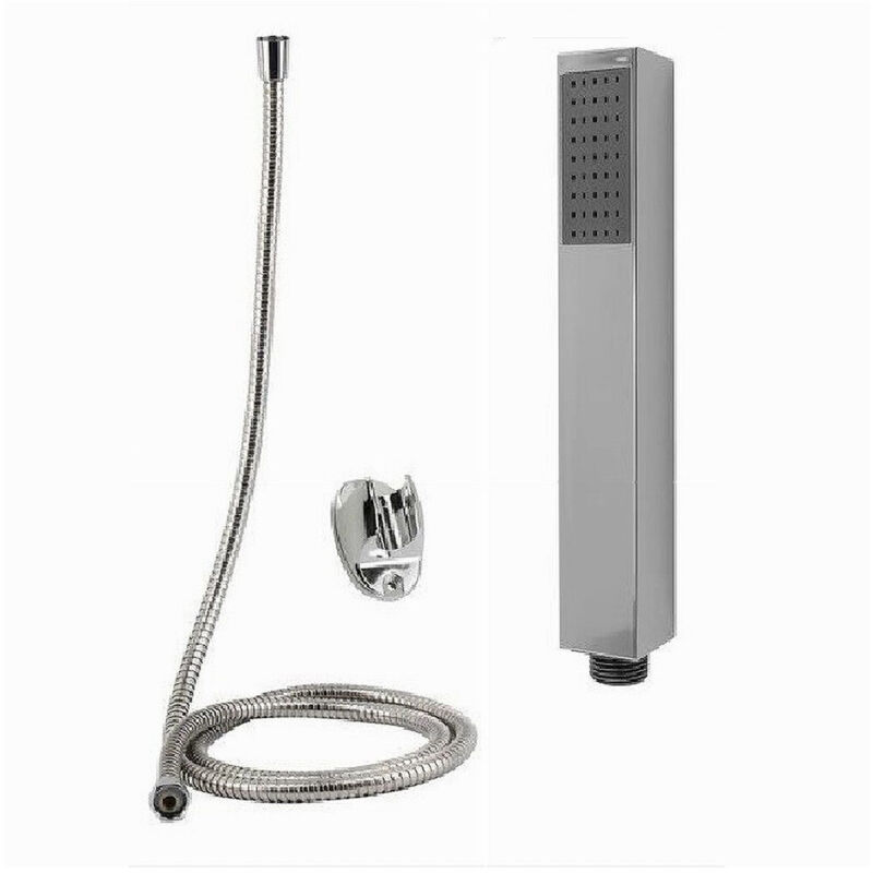 foto del prodotto trade shop kit doccetta doccino squadrata bagno soffione doccia laccio 1,8 mt staffa 69302 