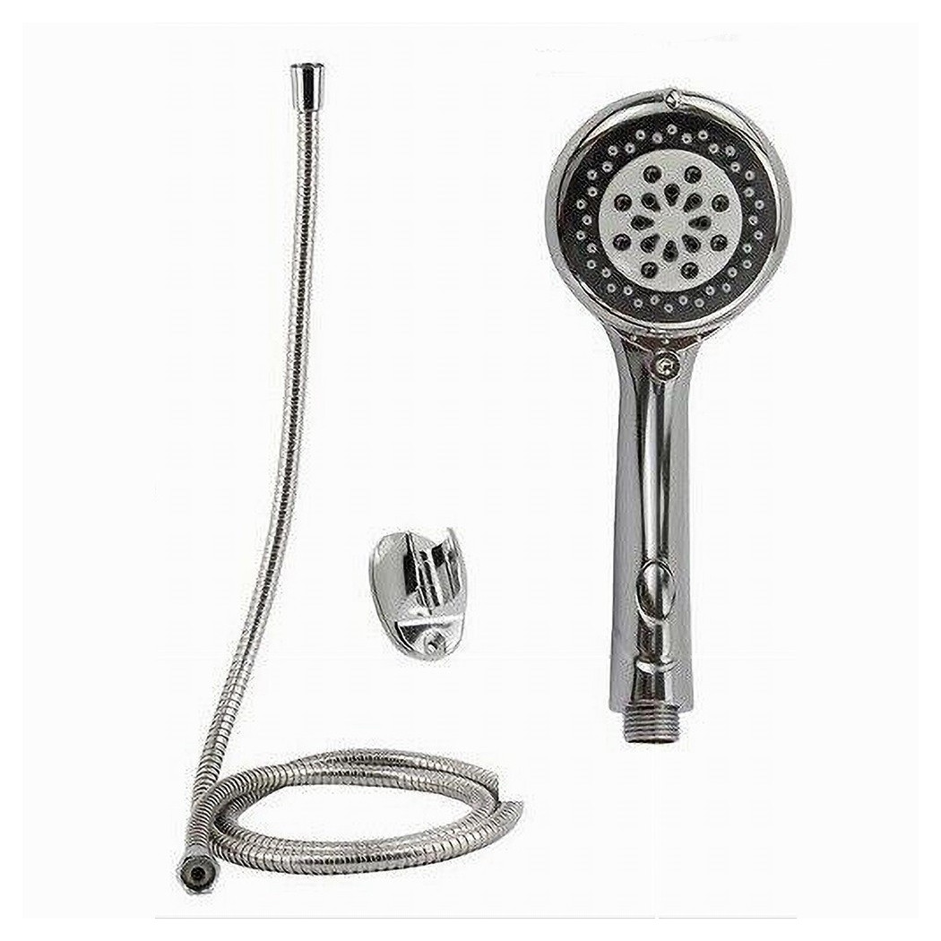 foto del prodotto trade shop kit doccetta rotonda doccino soffione doccia con laccio 1,8mt staffa bagno 69300 