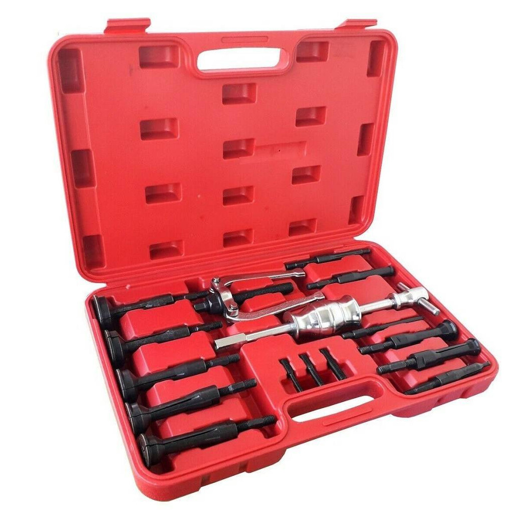 foto del prodotto trade shop kit estrattore per cuscinetti interni martello scorrevole set rimozione 16 pezzi 