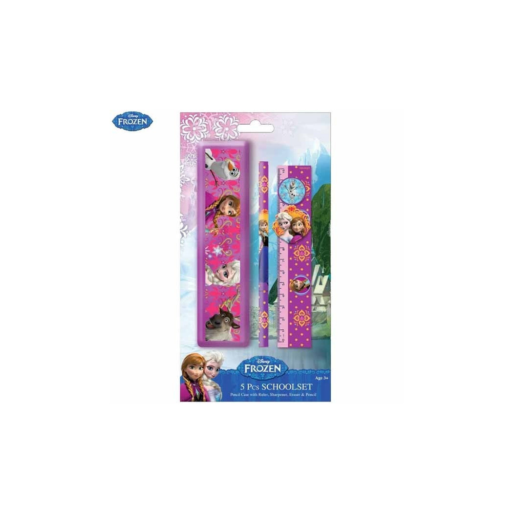 foto del prodotto trade shop kit per la scuola disney frozen set 5 pezzi matita gomma per bambini 