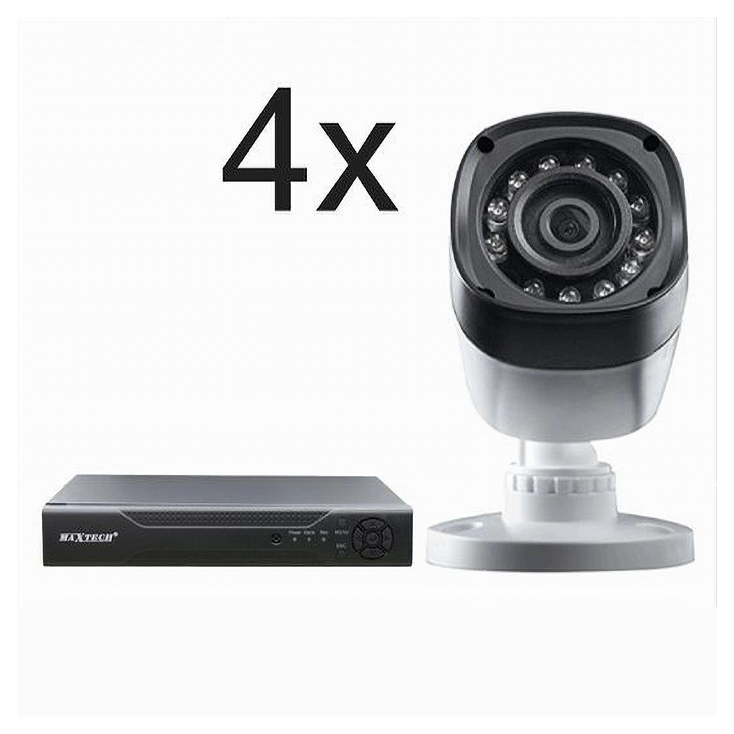 foto del prodotto trade shop kit telecamere di sicurezza dvr 4 canali 720p videosorveglianza maxtech kit dvr4 