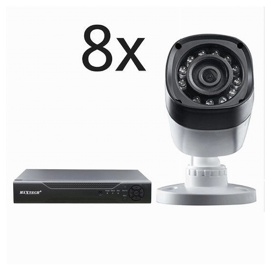 foto del prodotto trade shop kit telecamere di sicurezza dvr 8 canali videosorveglianza 720p maxtech kit dvr8 