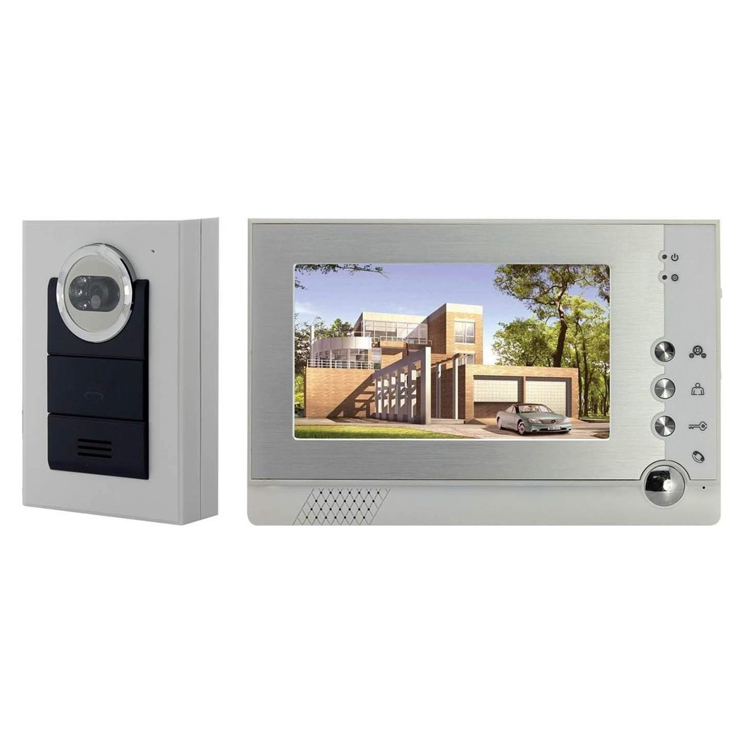foto del prodotto trade shop kit video citofono videocitofono monitor 7 registra telecamera ir giorno notte 