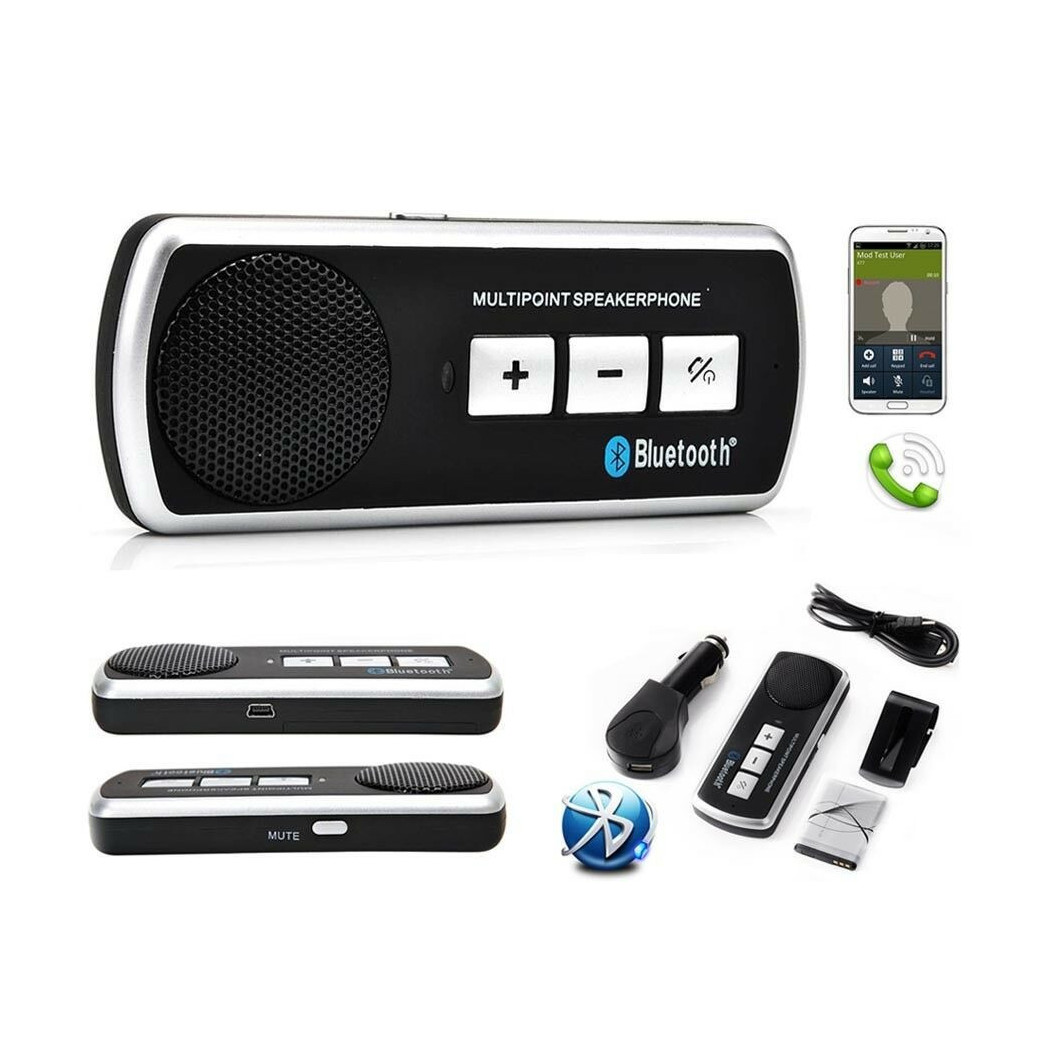 foto del prodotto trade shop kit vivavoce bluetooth auto multipoint universale smartphone tablet b.t. v3 