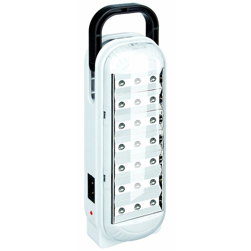 foto del prodotto trade shop lampada a led di emergenza portatile ricaricabile luce bianca fredda con manico 