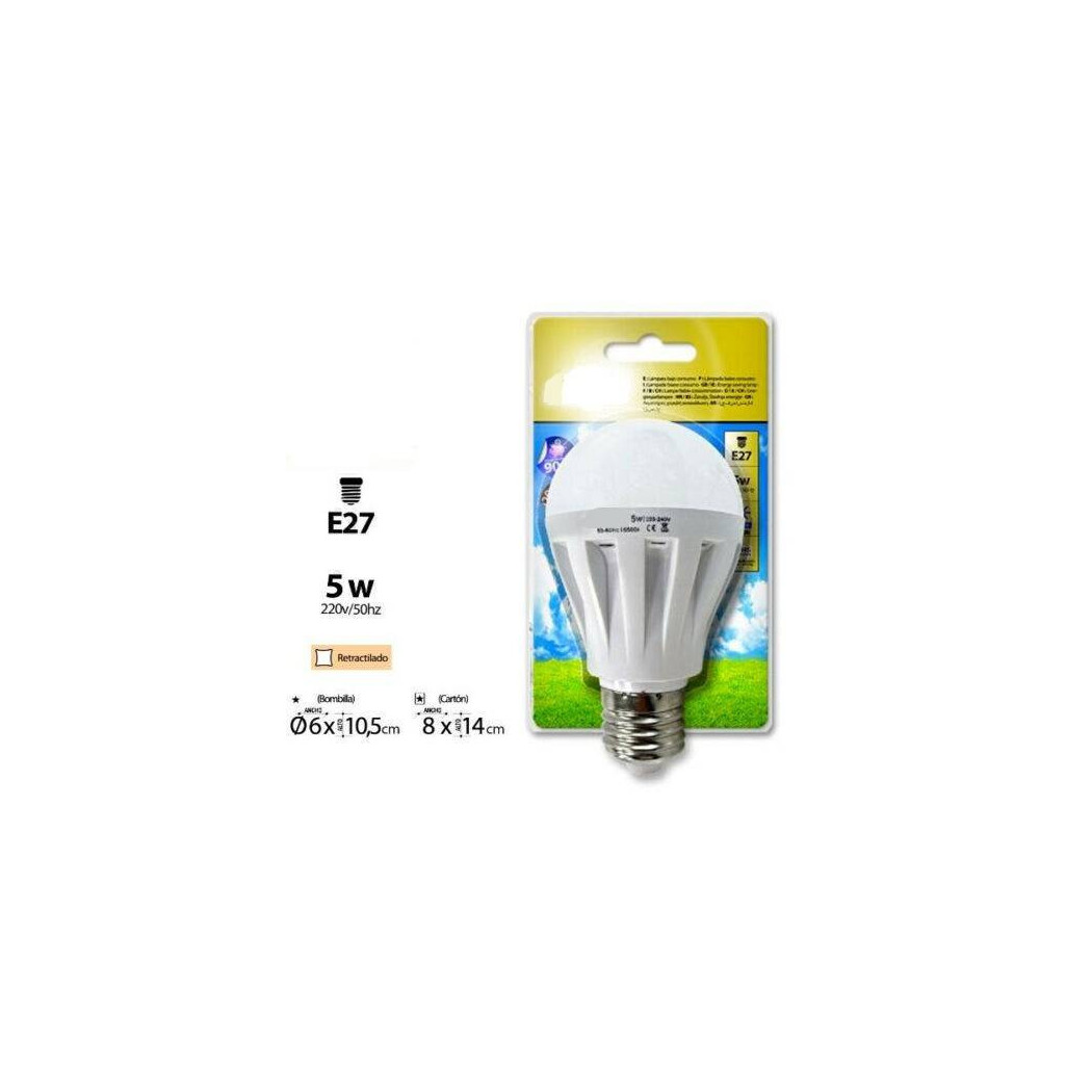 foto del prodotto trade shop lampada a led lampadina globo 5 watt attacco e27 luce fredda 6500k 