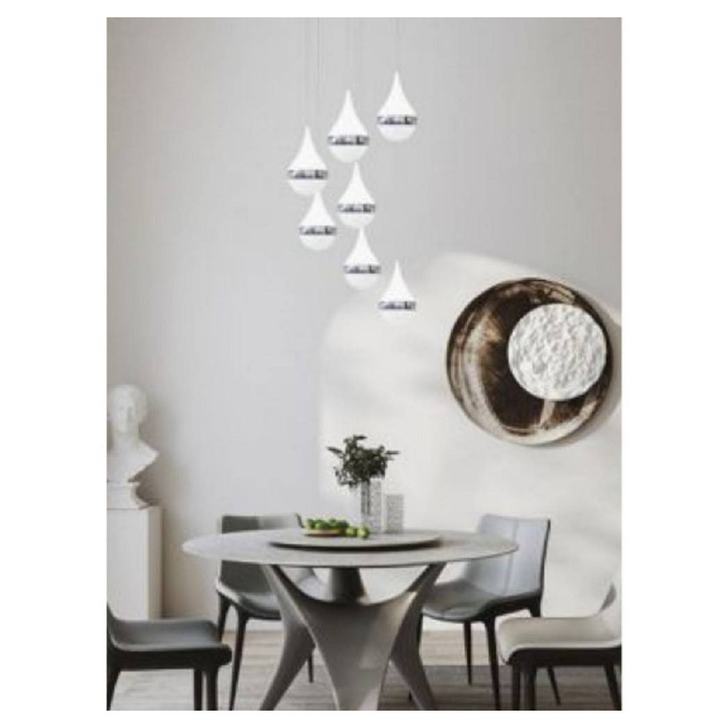 foto del prodotto trade shop lampada a sospensione led 80watt design goccia a cascata luce 6500k 4000k lp 18a bianco freddo 