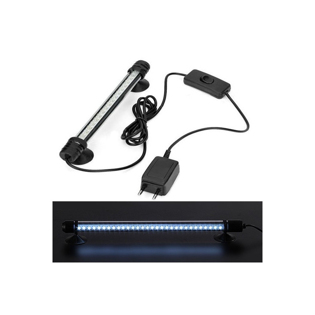 foto del prodotto trade shop lampada d04 a led bianco immergibile per acquari 40 cm 1.8 w acqua con ventose 
