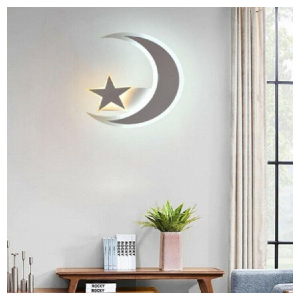 foto del prodotto trade shop lampada da parete led luna e stella applique 11 watt luce lume cameretta e47 cf 
