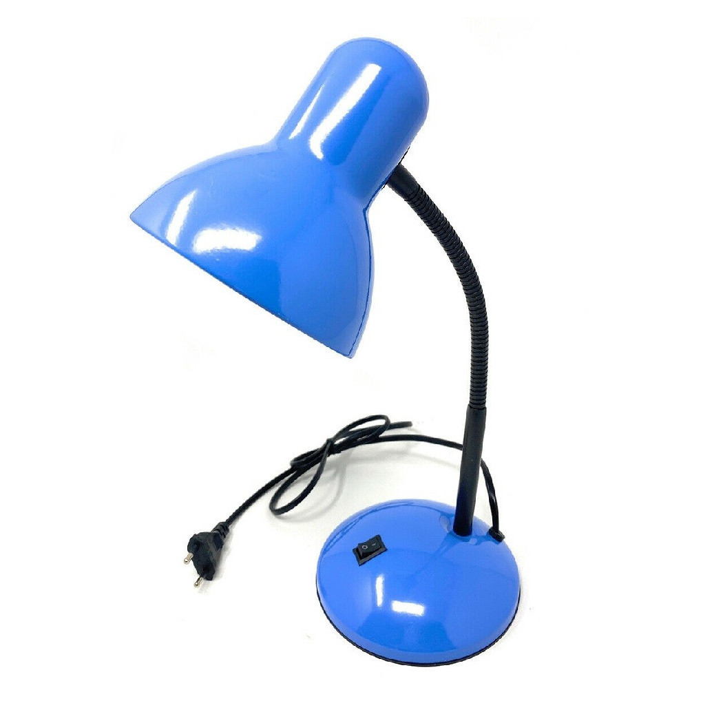 foto del prodotto trade shop lampada da scrivania con braccio flessibile luce lume tavolo per cameretta color blu