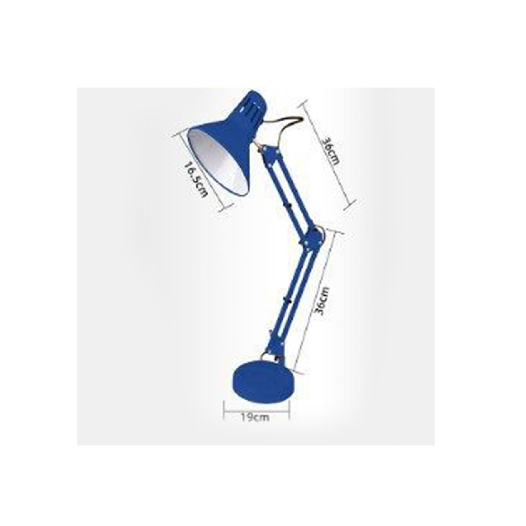 foto del prodotto trade shop lampada da scrivania con braccio snodabile attacco e27 luce tavolo per ufficio blu
