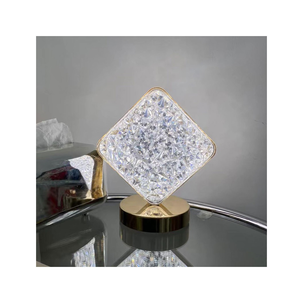 foto del prodotto trade shop lampada da tavolo a forma di diamante ricaricabile touch 3 intensit di luce 