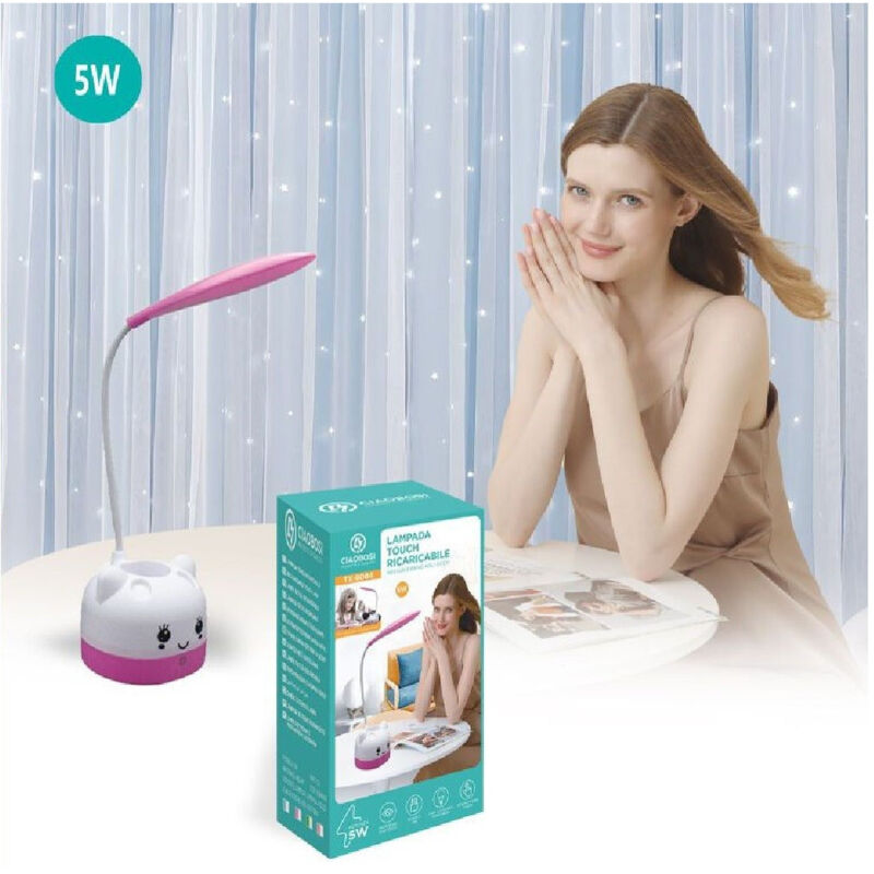 foto del prodotto trade shop lampada da tavolo led per bambini touch ricaricabile usb 5 w flessibile tx 9084 