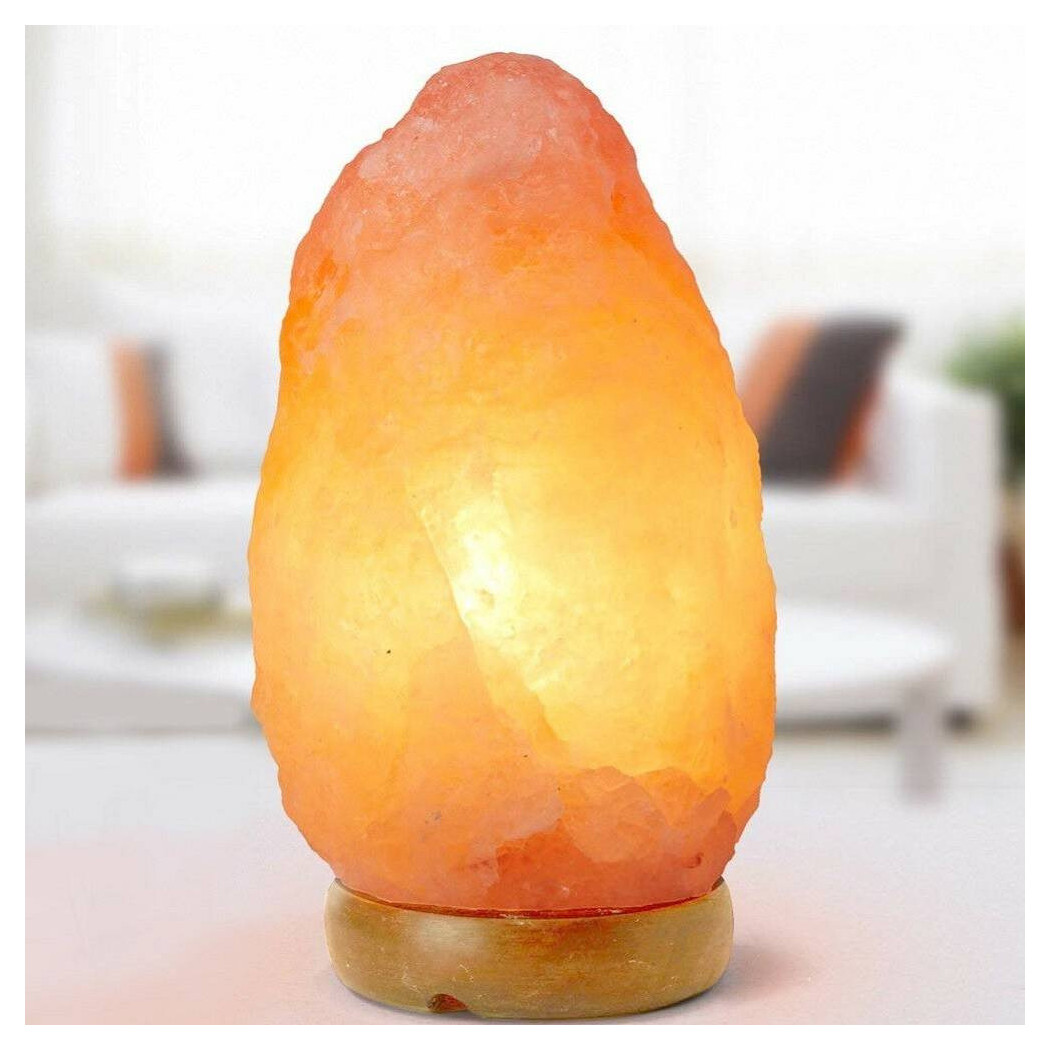 foto del prodotto trade shop lampada di sale himalaya salgemma grezza 700gr luce led da tavolo a batteria 