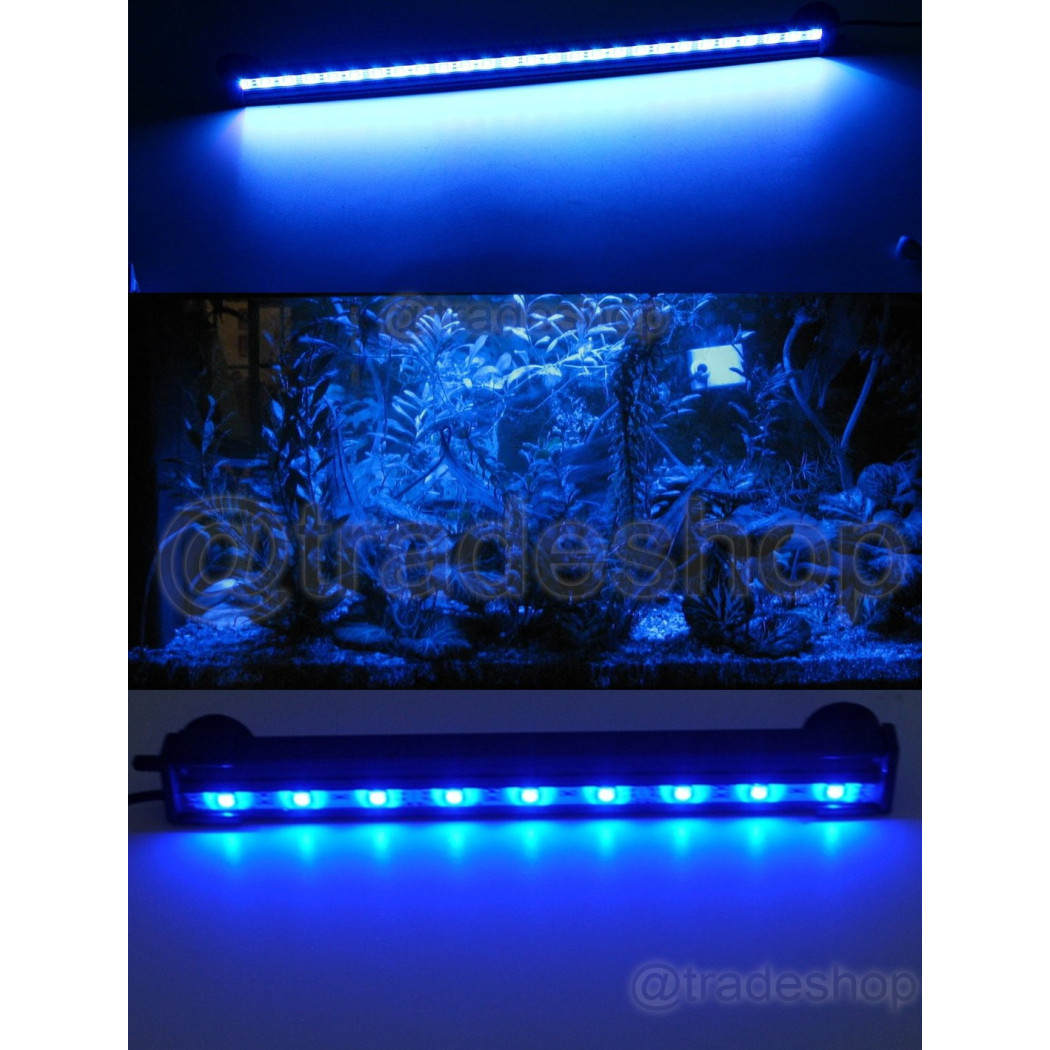 foto del prodotto trade shop lampada immersione led per acquario tubo led t4 dee luce pesci bianca rgb blu blu 30 cm 