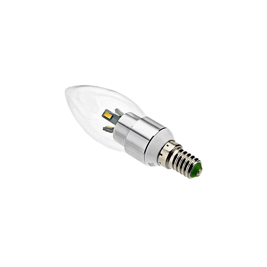foto del prodotto trade shop lampada lampadina led oliva smd vetro trasparente 3w e14 bianco caldo o freddo bianco freddo 