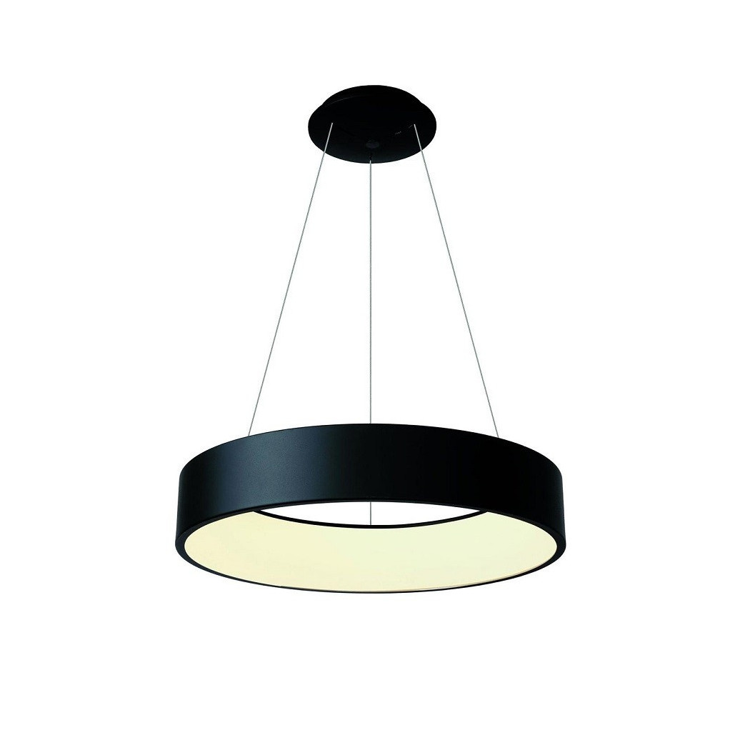 foto del prodotto trade shop lampada led 30 w cct pendente cerchio lampadario moderno luce diffusa 230v 40 cm nero