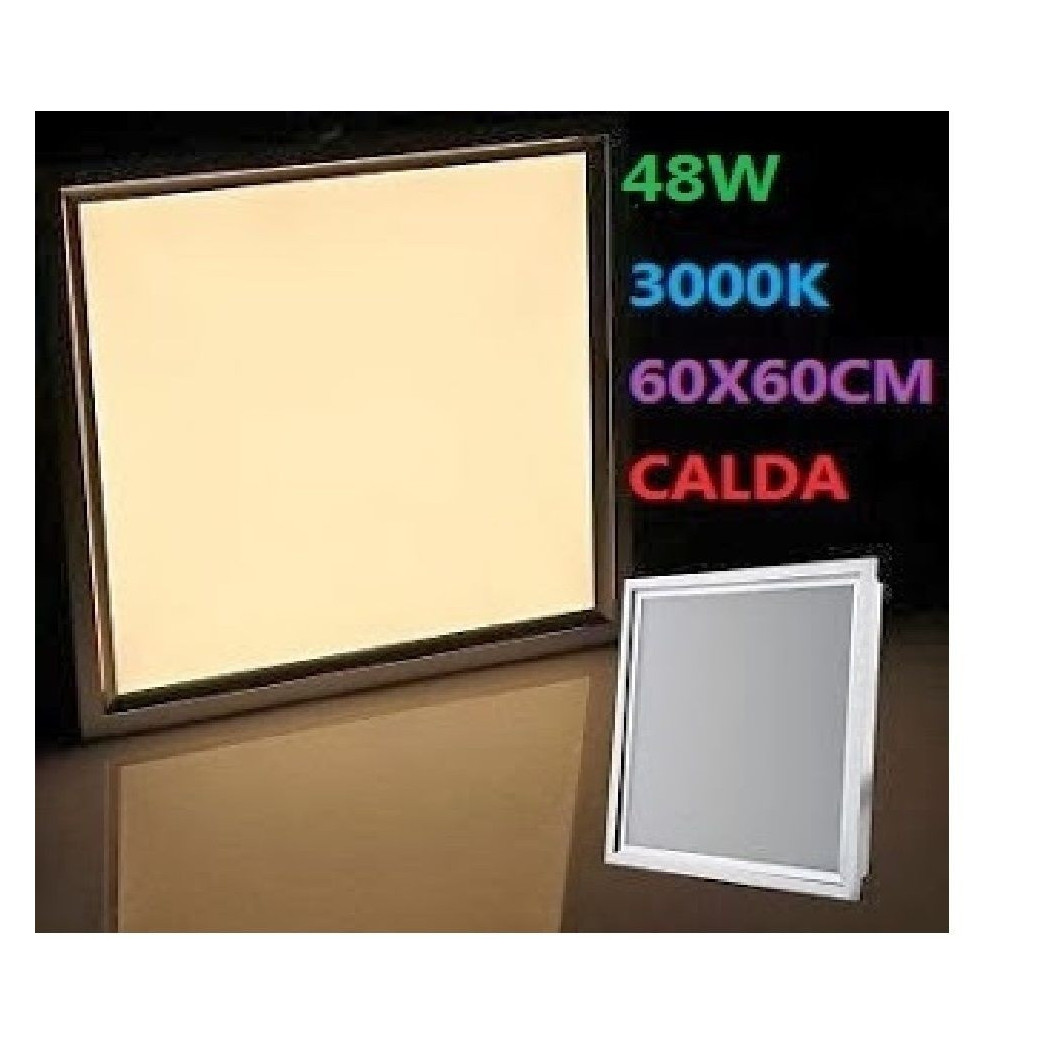 foto del prodotto trade shop lampada led pannello quadrato 48w incasso 220v freddo bianco calda 60x60cm bianco caldo 