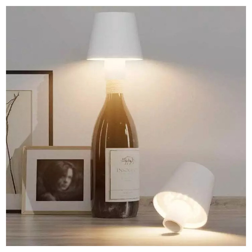 foto del prodotto trade shop lampada led per bottiglia tappo tavolo touch dimmerabile 3 tonalit ricaricabile bianco