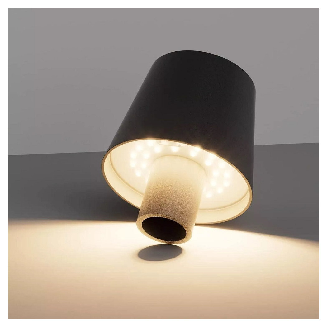 foto del prodotto trade shop lampada led per bottiglia tappo tavolo touch dimmerabile 3 tonalit ricaricabile nero